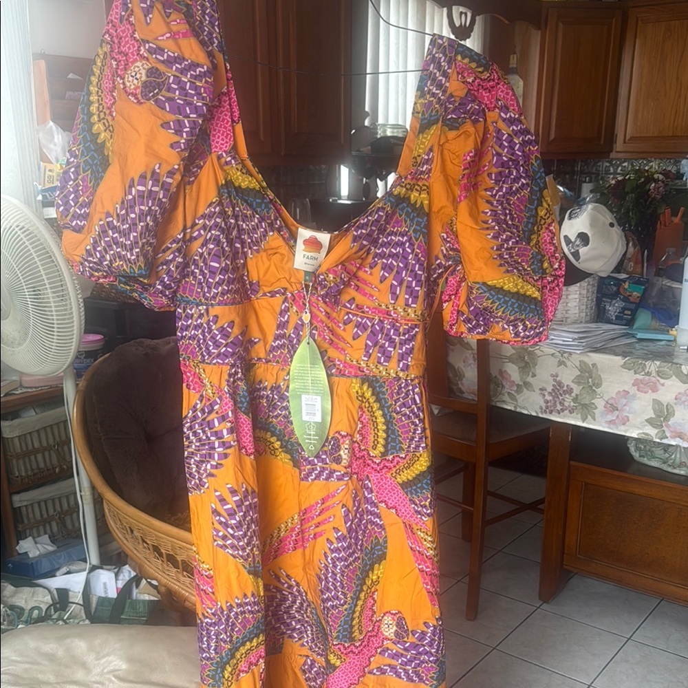 FARM Rio Vibrant Orange Maxi Dress